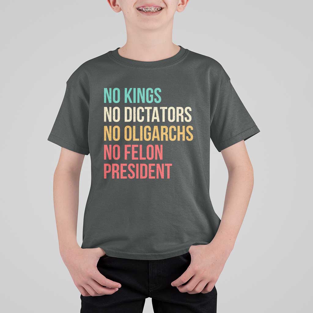 No Kings T Shirt For Kid Retro Resistance