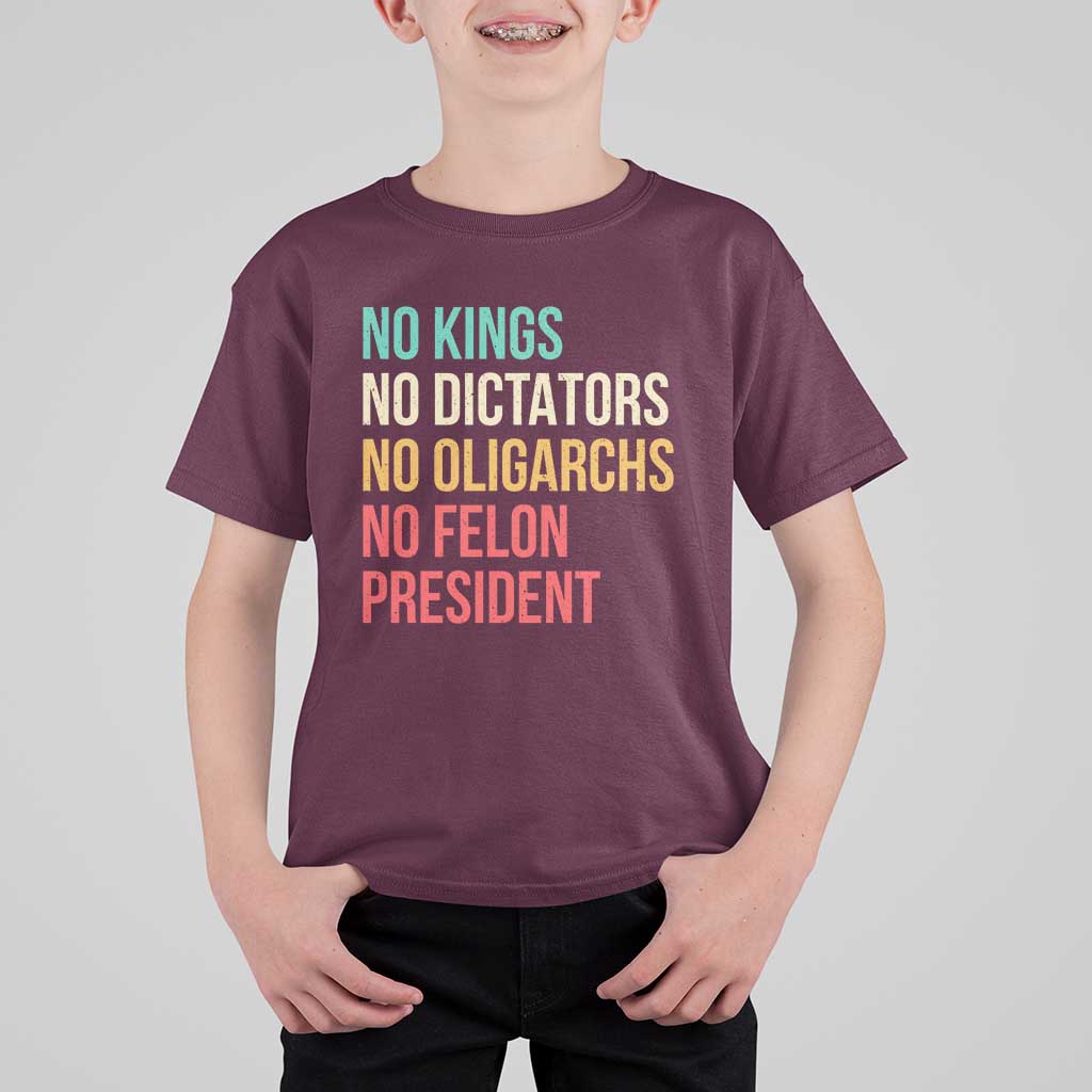 No Kings T Shirt For Kid Retro Resistance