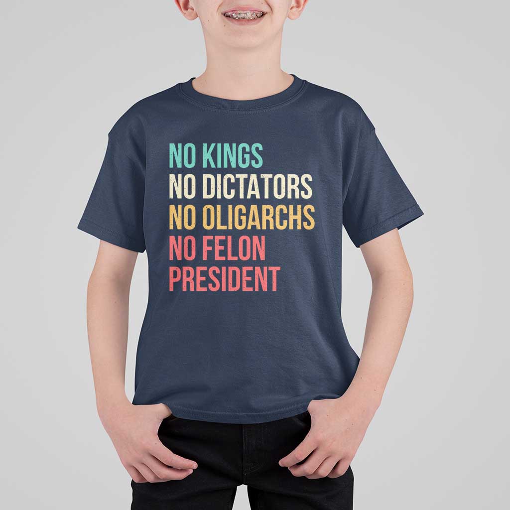 No Kings T Shirt For Kid Retro Resistance