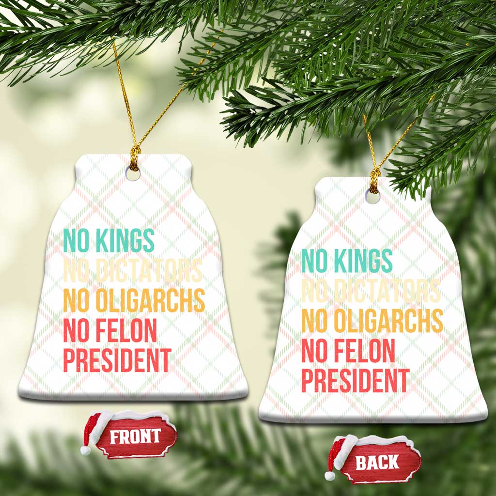 No Kings Ceramic Ornament Retro Resistance