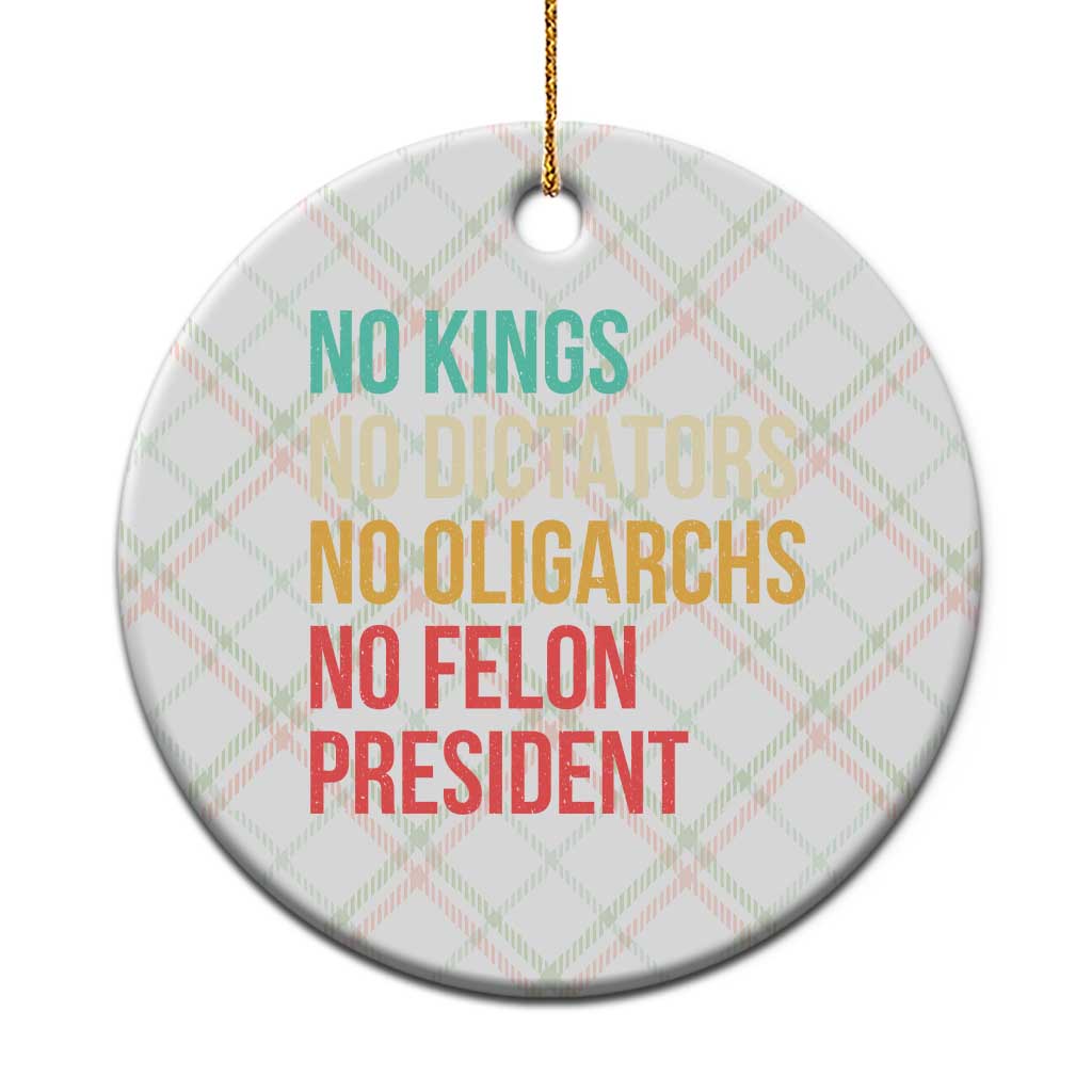 No Kings Ceramic Ornament Retro Resistance