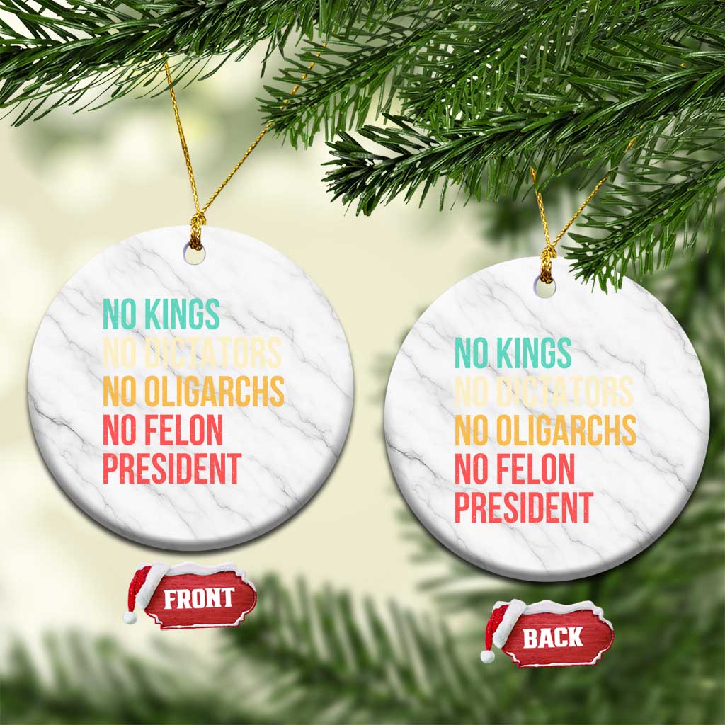 No Kings Ceramic Ornament Retro Resistance