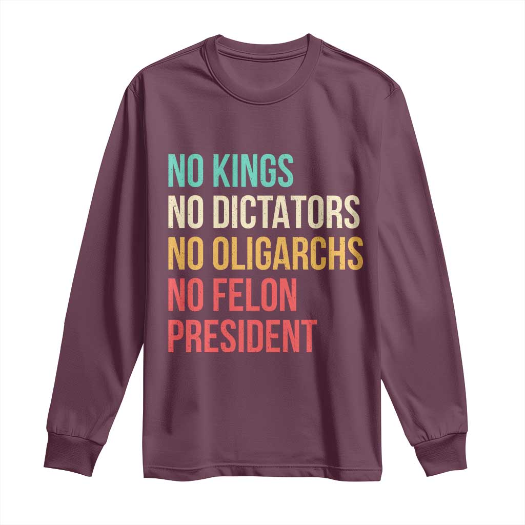 No Kings Long Sleeve Shirt Retro Resistance
