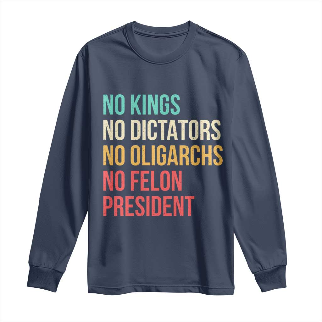 No Kings Long Sleeve Shirt Retro Resistance