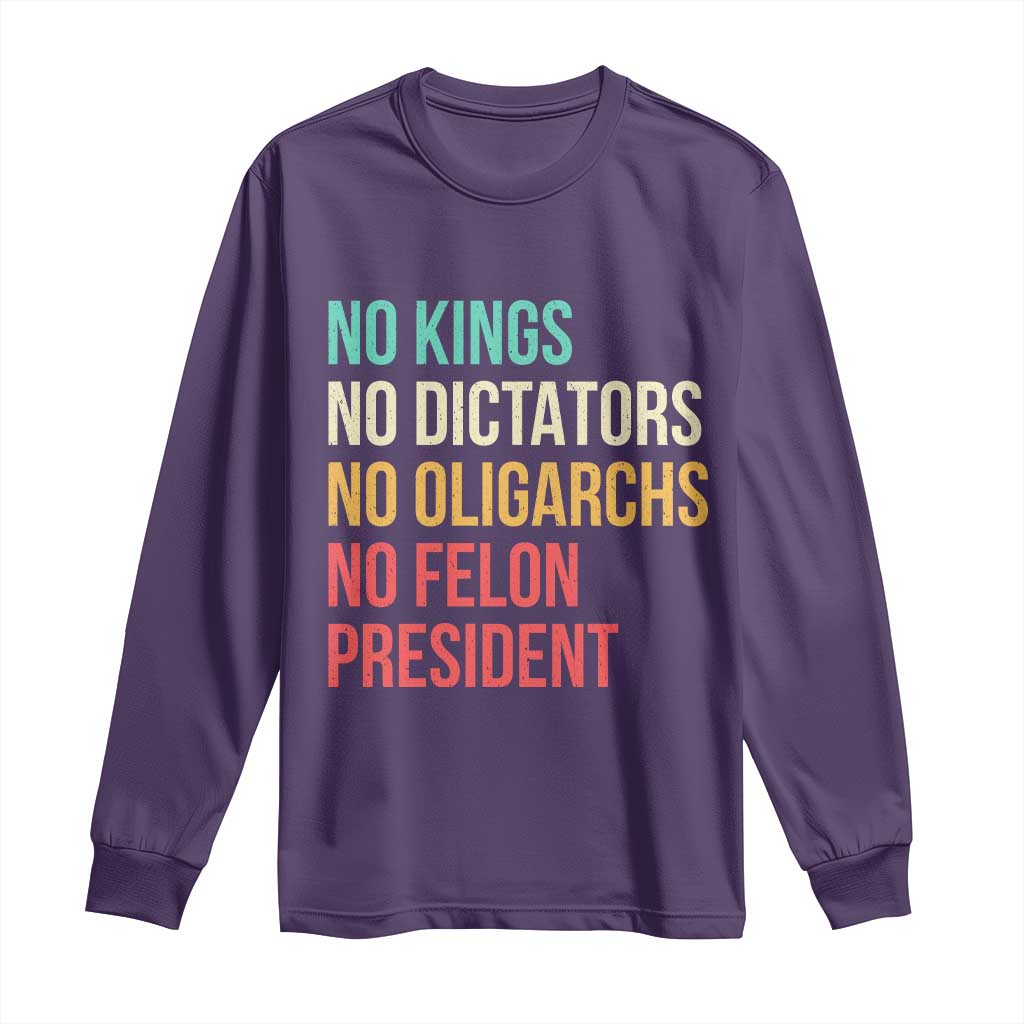 No Kings Long Sleeve Shirt Retro Resistance