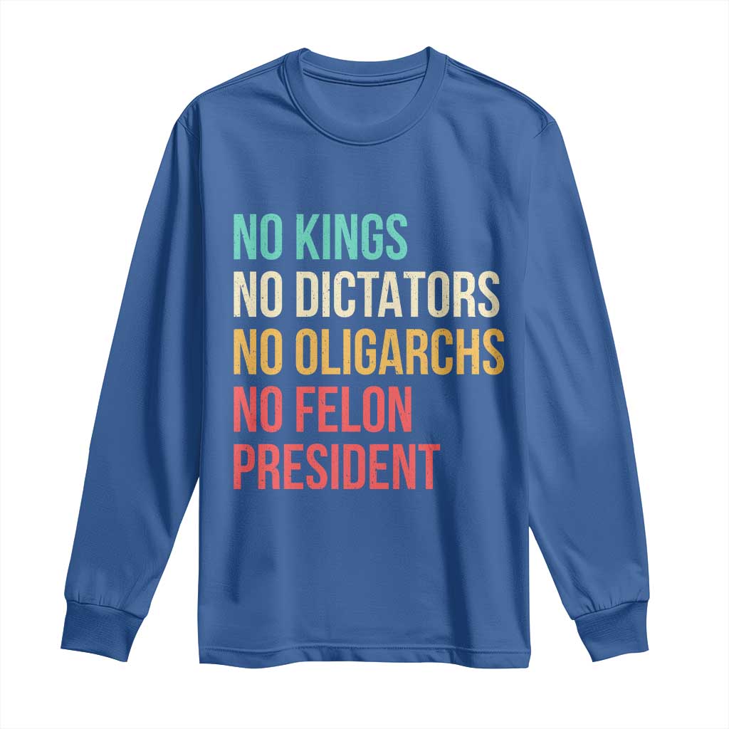 No Kings Long Sleeve Shirt Retro Resistance