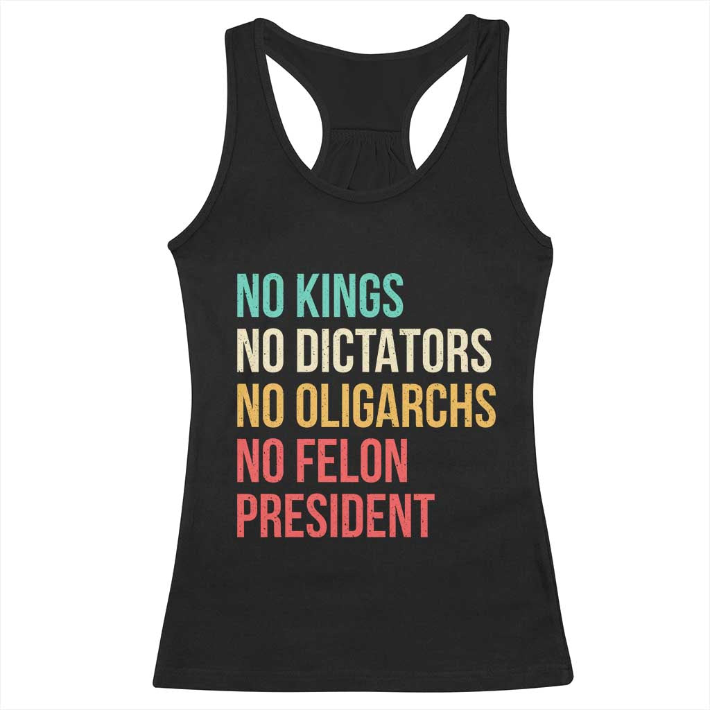 No Kings Racerback Tank Top Retro Resistance