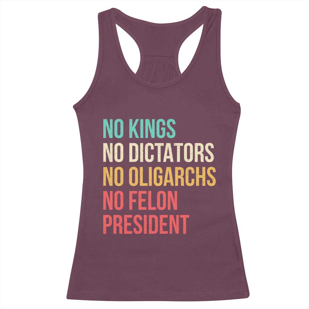 No Kings Racerback Tank Top Retro Resistance