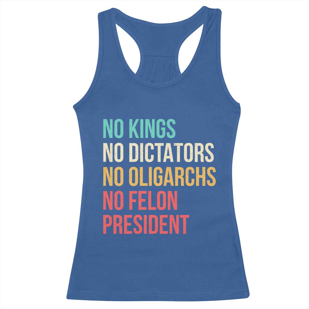 No Kings Racerback Tank Top Retro Resistance