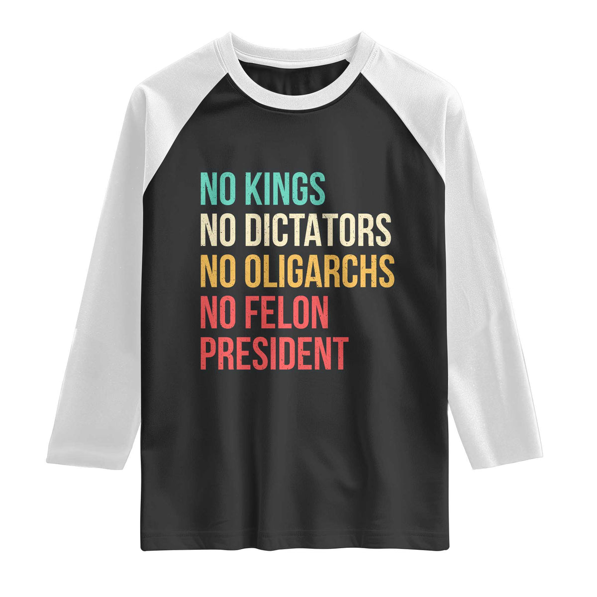 No Kings Raglan Shirt Retro Resistance
