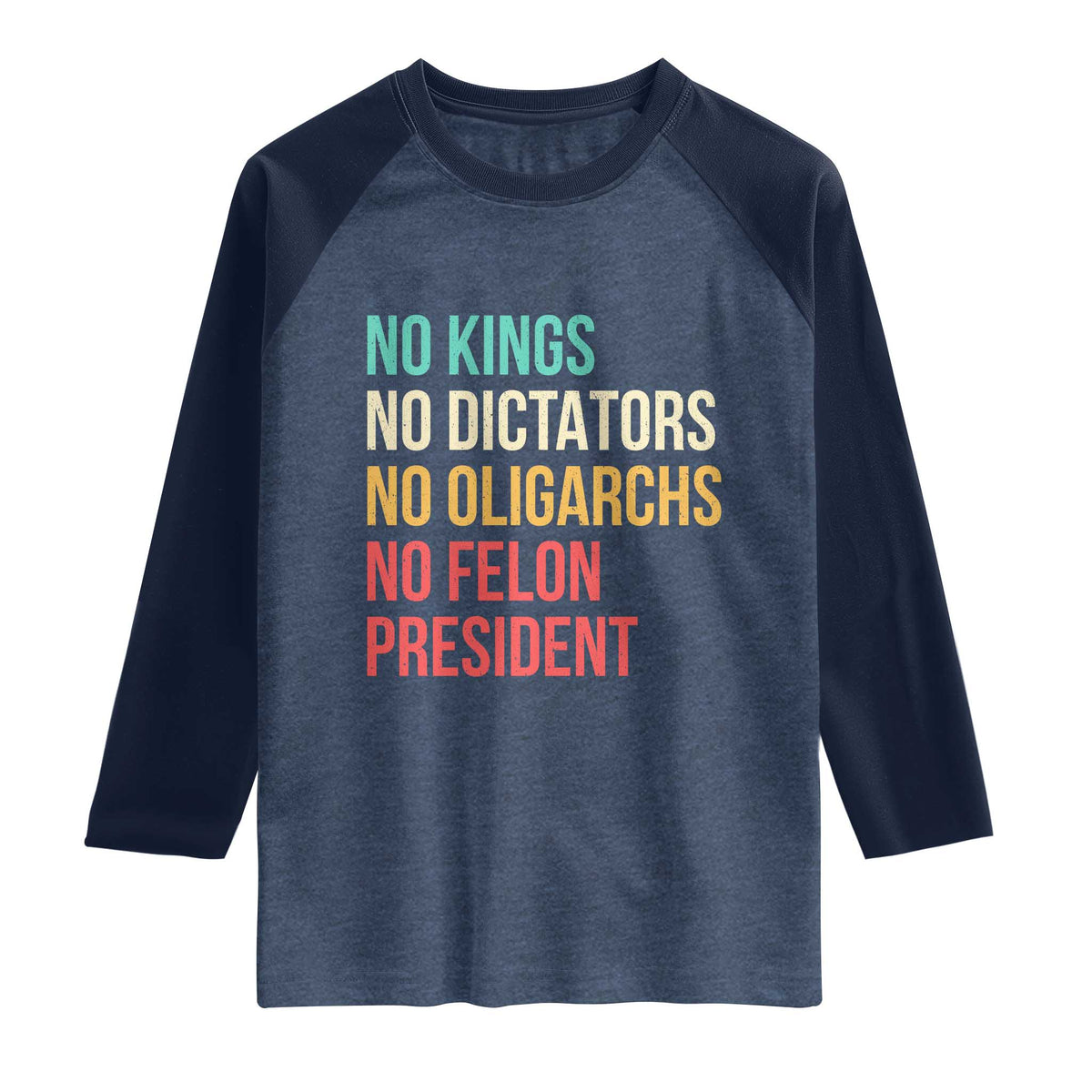 No Kings Raglan Shirt Retro Resistance