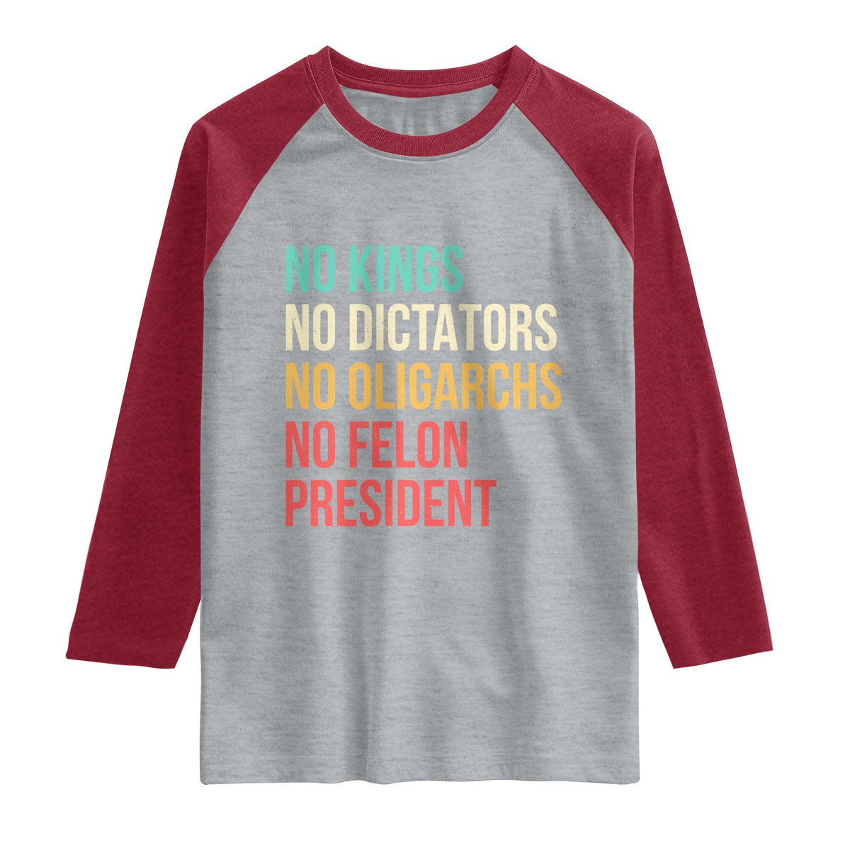 No Kings Raglan Shirt Retro Resistance