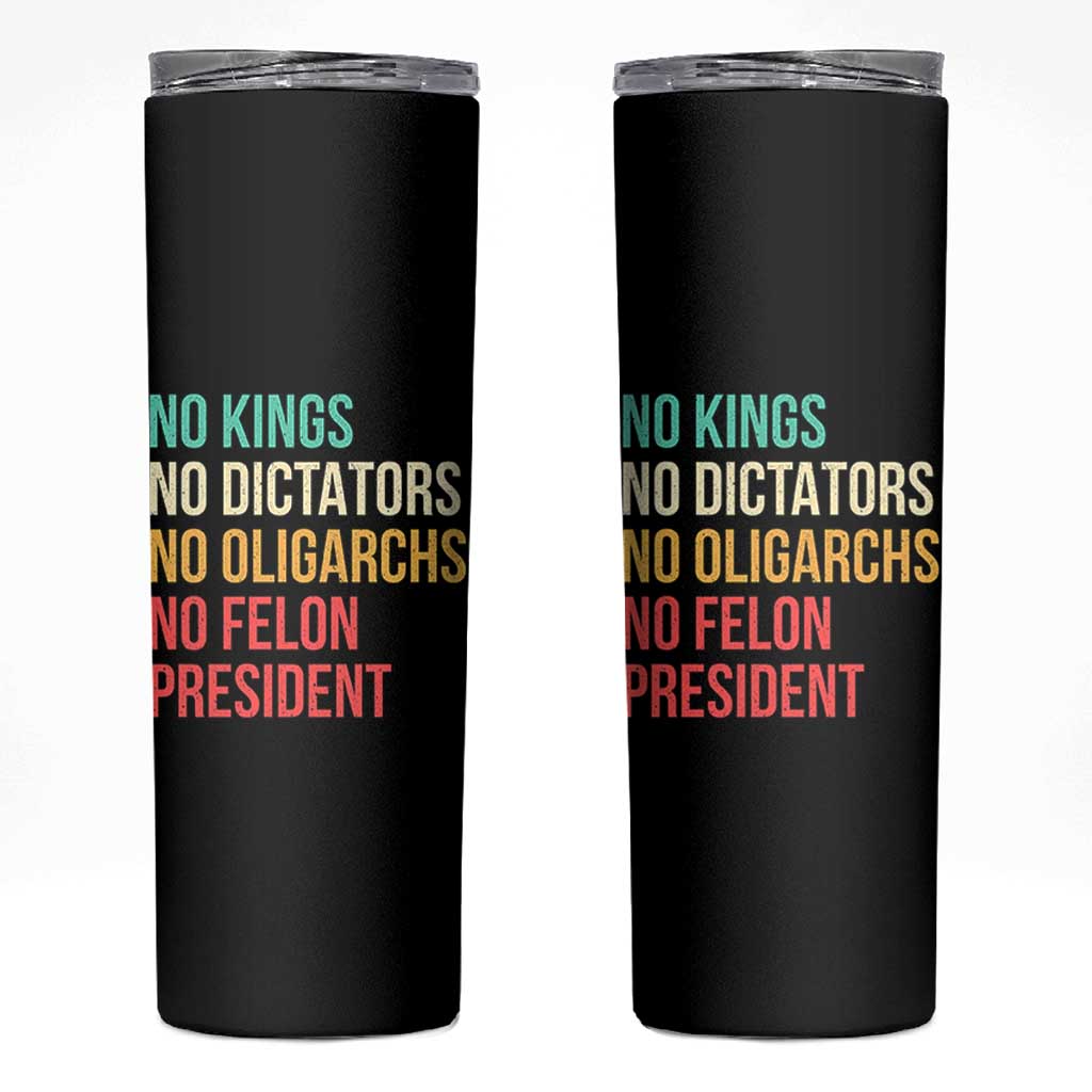 No Kings Skinny Tumbler Retro Resistance