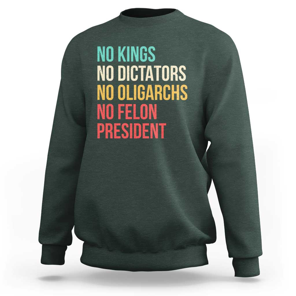 No Kings Sweatshirt Retro Resistance