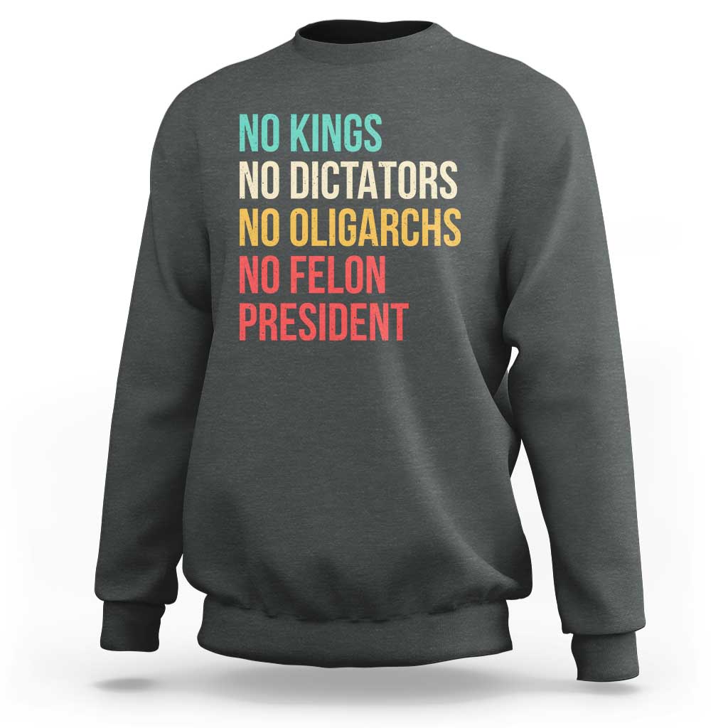 No Kings Sweatshirt Retro Resistance