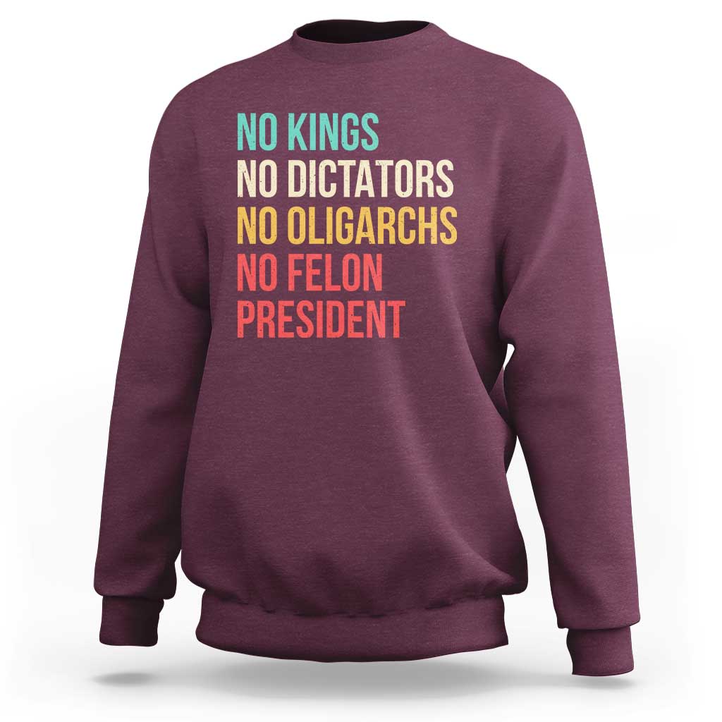 No Kings Sweatshirt Retro Resistance
