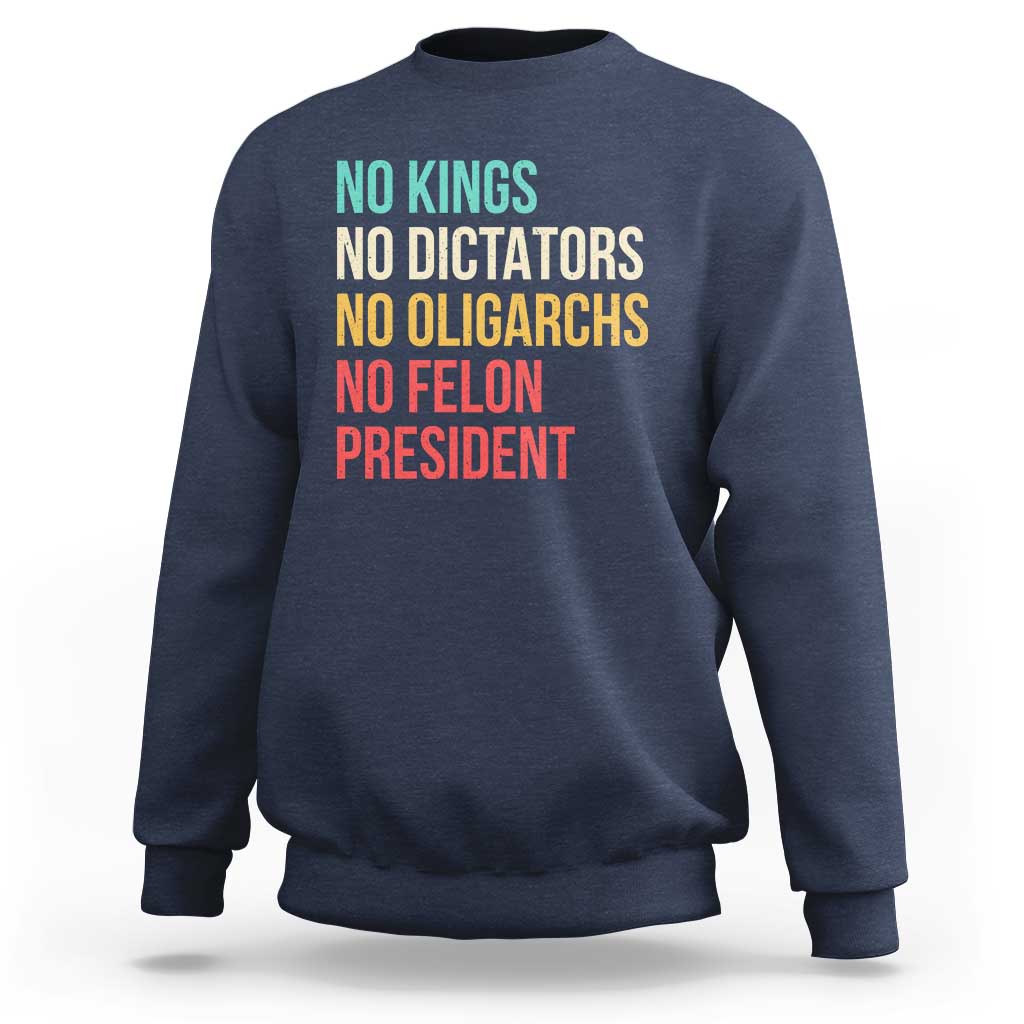 No Kings Sweatshirt Retro Resistance