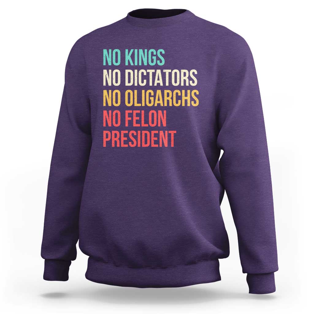 No Kings Sweatshirt Retro Resistance