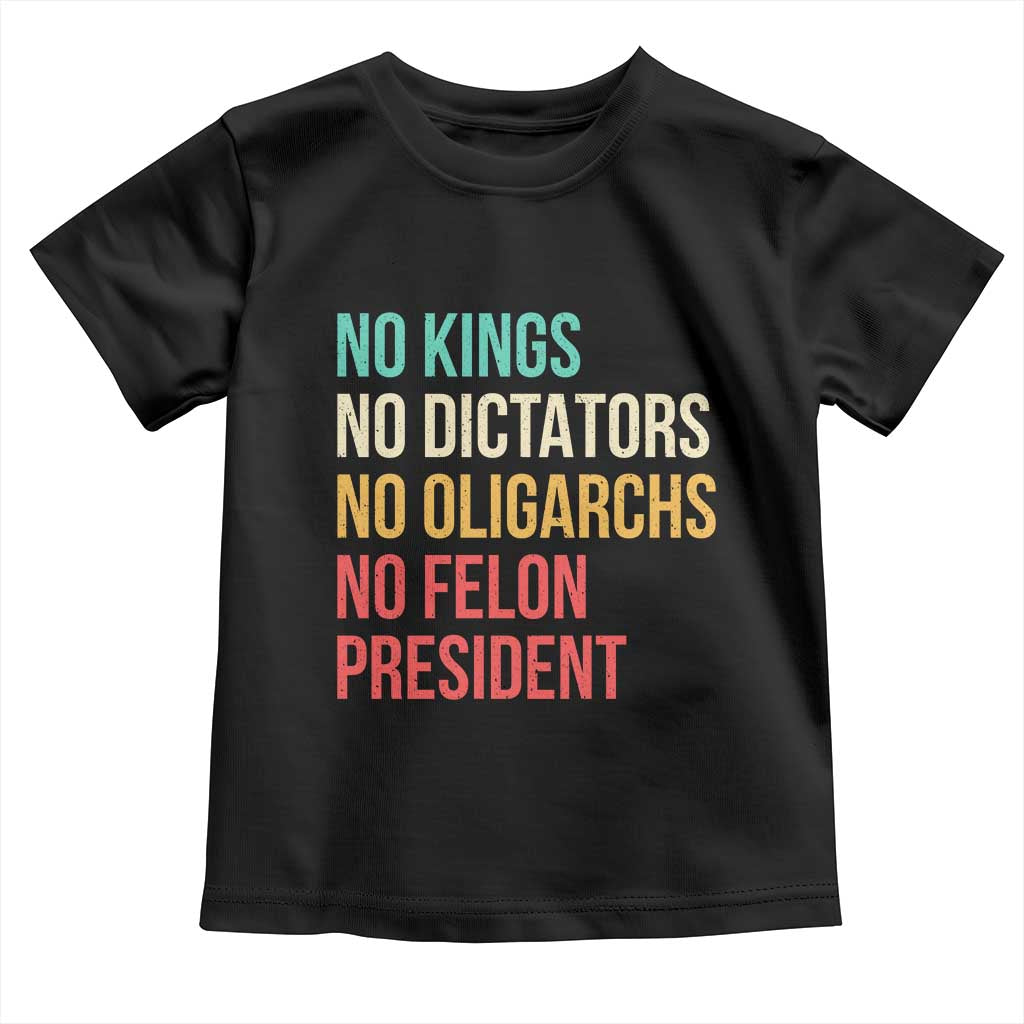 No Kings Toddler T Shirt Retro Resistance