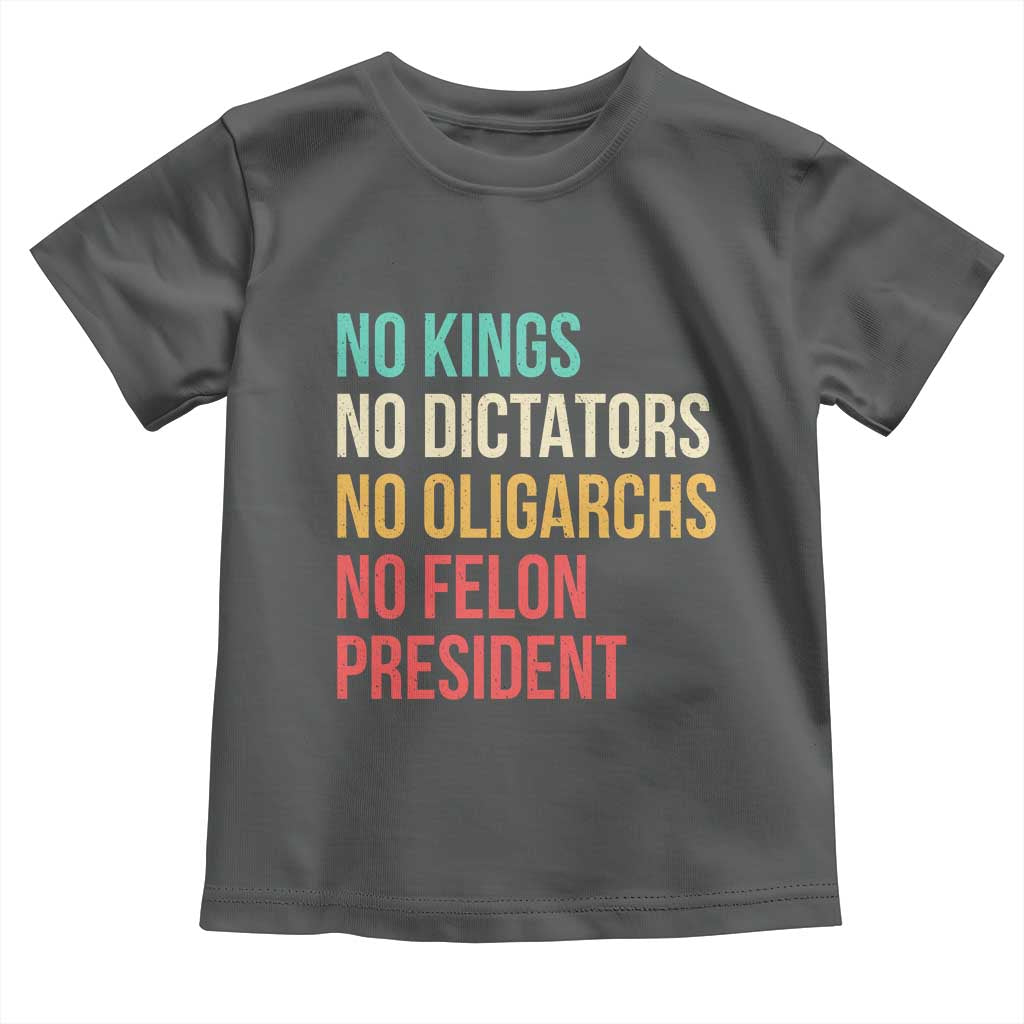 No Kings Toddler T Shirt Retro Resistance