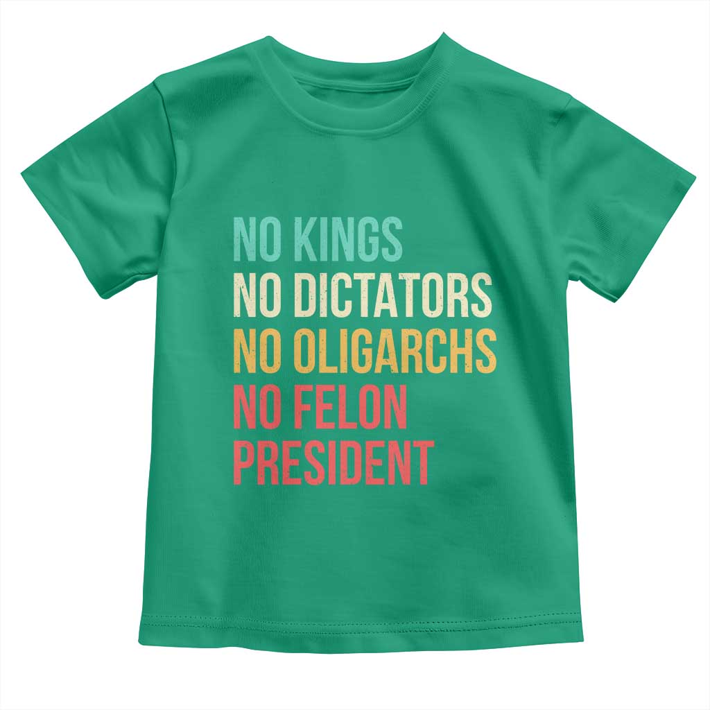 No Kings Toddler T Shirt Retro Resistance