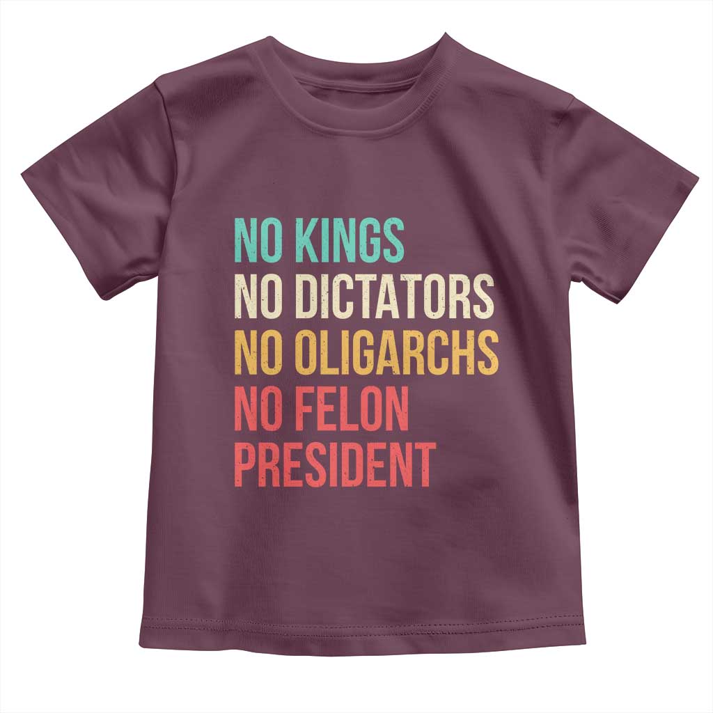 No Kings Toddler T Shirt Retro Resistance