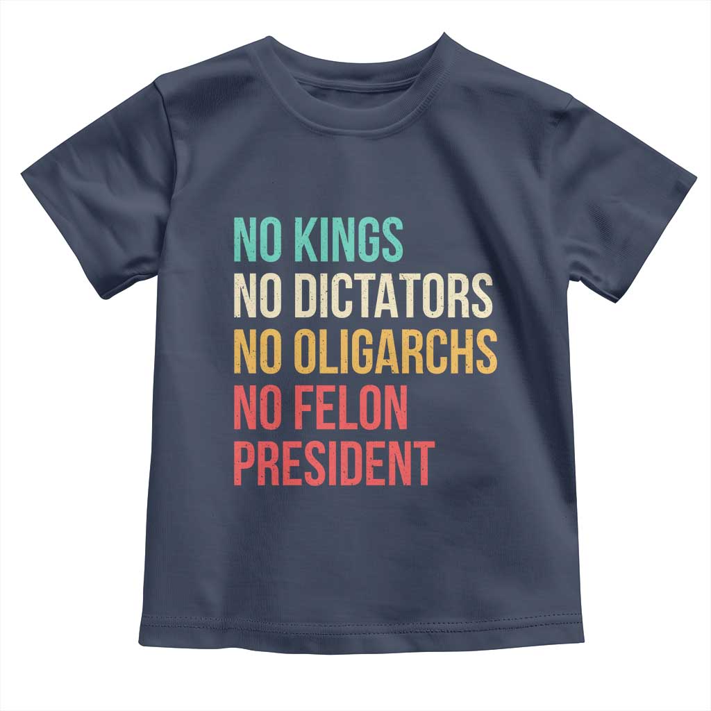 No Kings Toddler T Shirt Retro Resistance