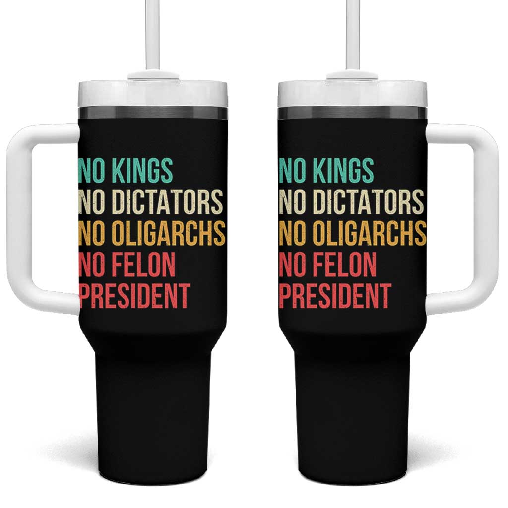 No Kings Tumbler With Handle Retro Resistance