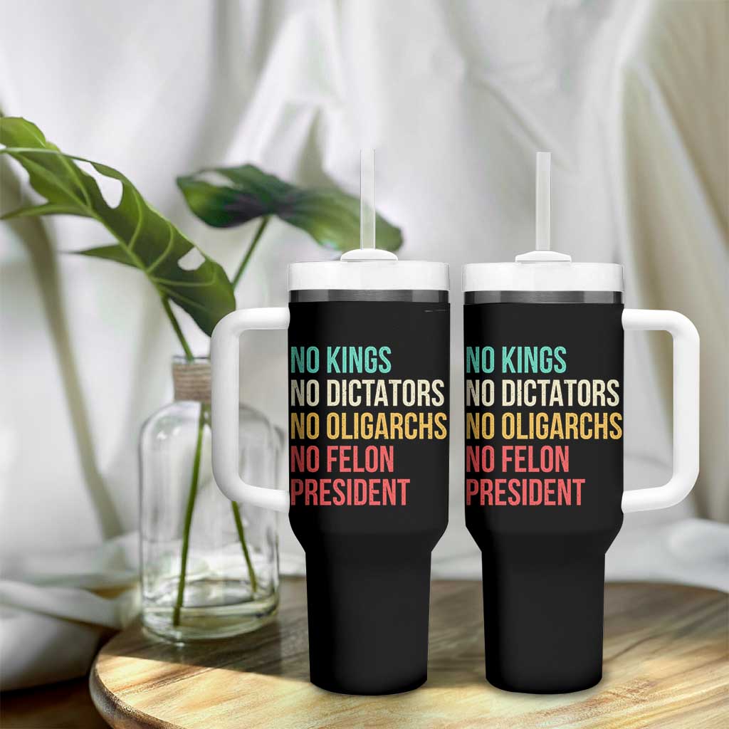 No Kings Tumbler With Handle Retro Resistance