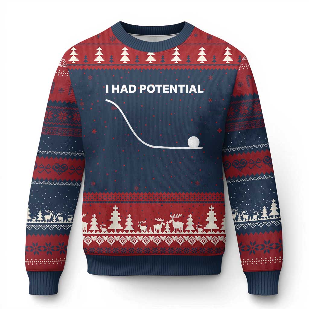 I Had Potential Ugly Christmas Sweater Funny Sci Fi