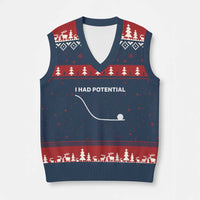 I Had Potential V-Neck Knit Sweater Vest Funny Sci Fi