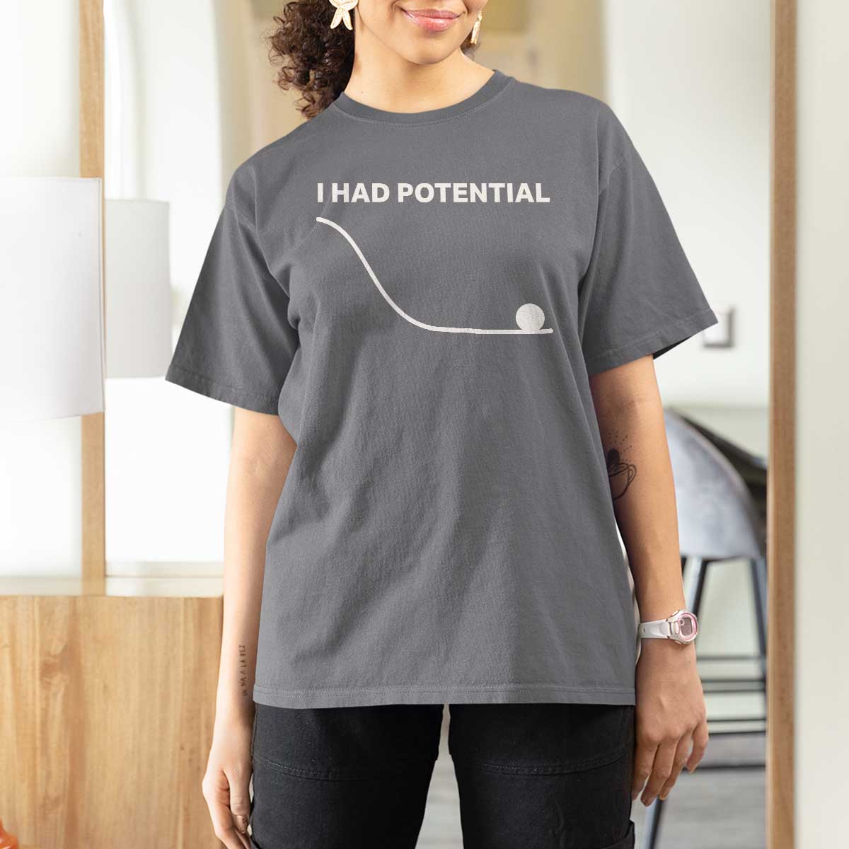I Had Potential T Shirt For Women Funny Sci Fi