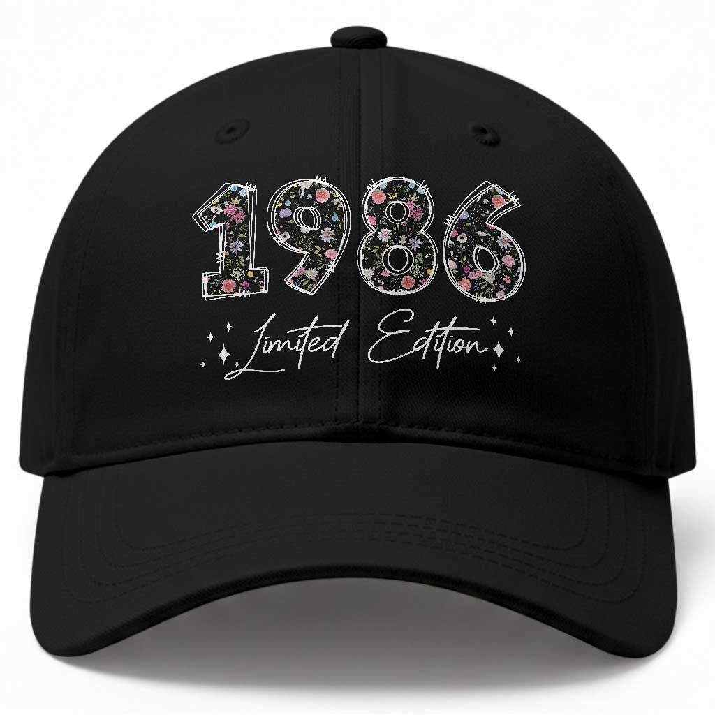 40th Birthday Baseball Cap Floral 1986 40 Year Old Birthday Gifts For Women
