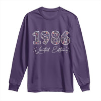 40th Birthday Long Sleeve Shirt Floral 1986 40 Year Old Birthday Gifts For Women