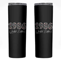 40th Birthday Skinny Tumbler Floral 1986 40 Year Old Birthday Gifts For Women