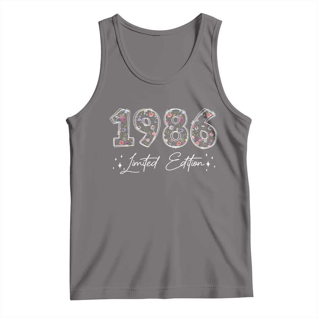 40th Birthday Tank Top Floral 1986 40 Year Old Birthday Gifts For Women