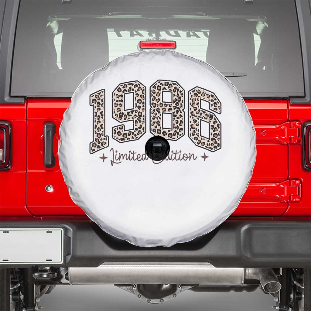 1986 Retro Birthday Spare Tire Cover 40 Year Old Leopard 40th Birthday Gifts For Women