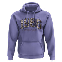 1986 Retro Birthday Hoodie 40 Year Old Leopard 40th Birthday Gifts For Women