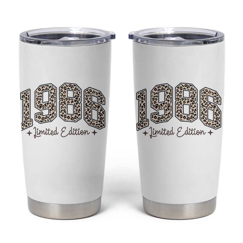 1986 Retro Birthday Tumbler Cup 40 Year Old Leopard 40th Birthday Gifts For Women