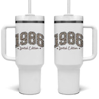 1986 Retro Birthday Tumbler With Handle 40 Year Old Leopard 40th Birthday Gifts For Women