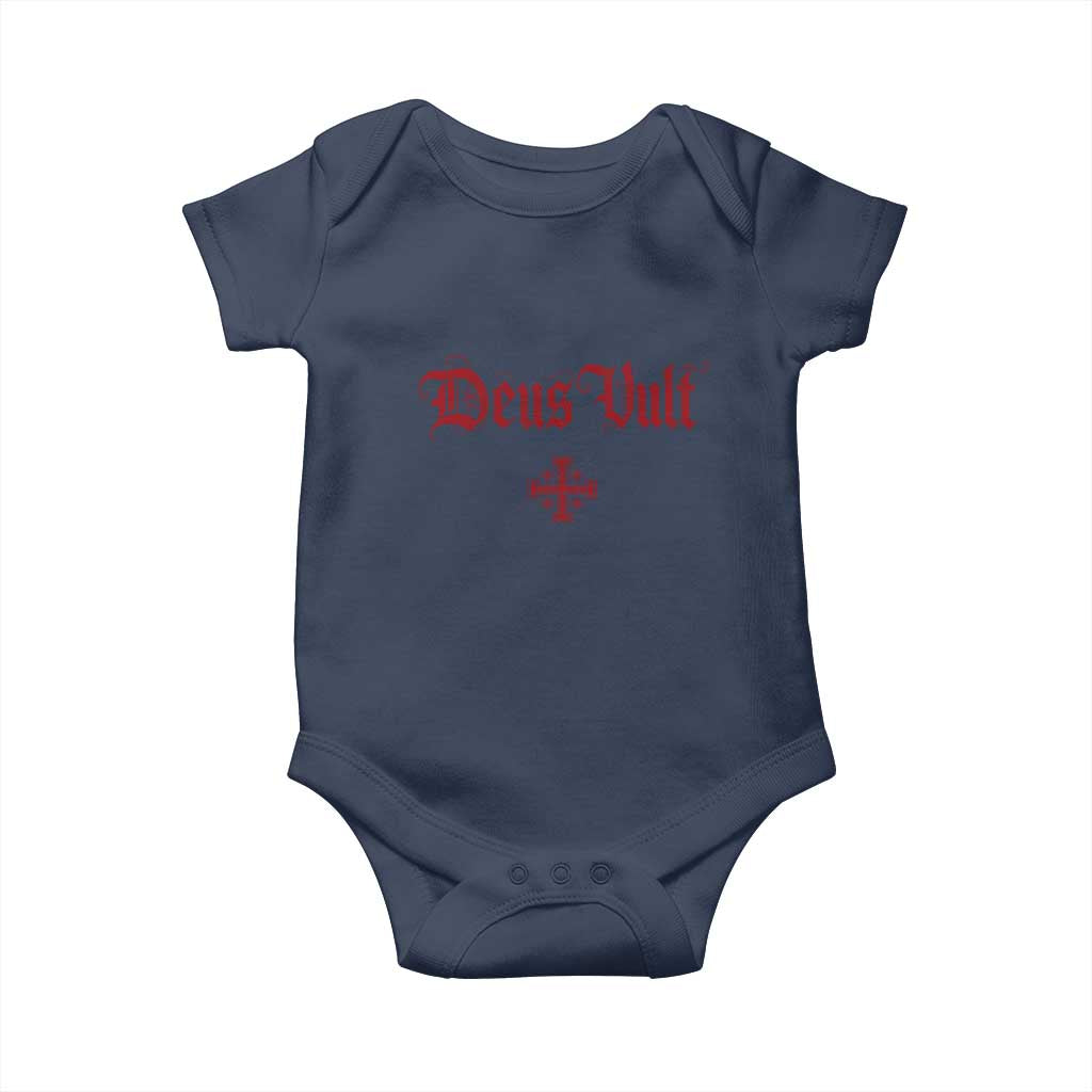 Catholic Knights Templar Cross Baby Onesie Crusader Deus Vult
