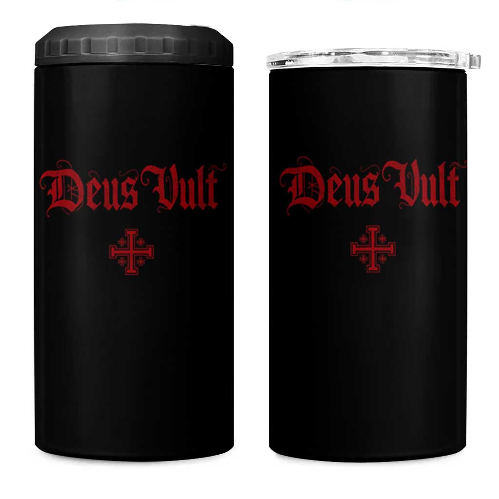 Catholic Knights Templar Cross 4 in 1 Can Cooler Tumbler Crusader Deus Vult