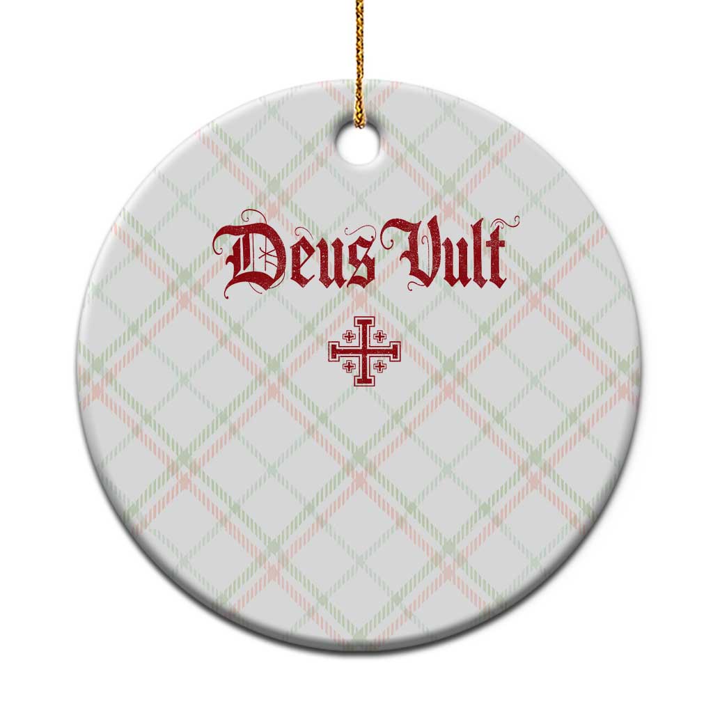 Catholic Knights Templar Cross Ceramic Ornament Crusader Deus Vult