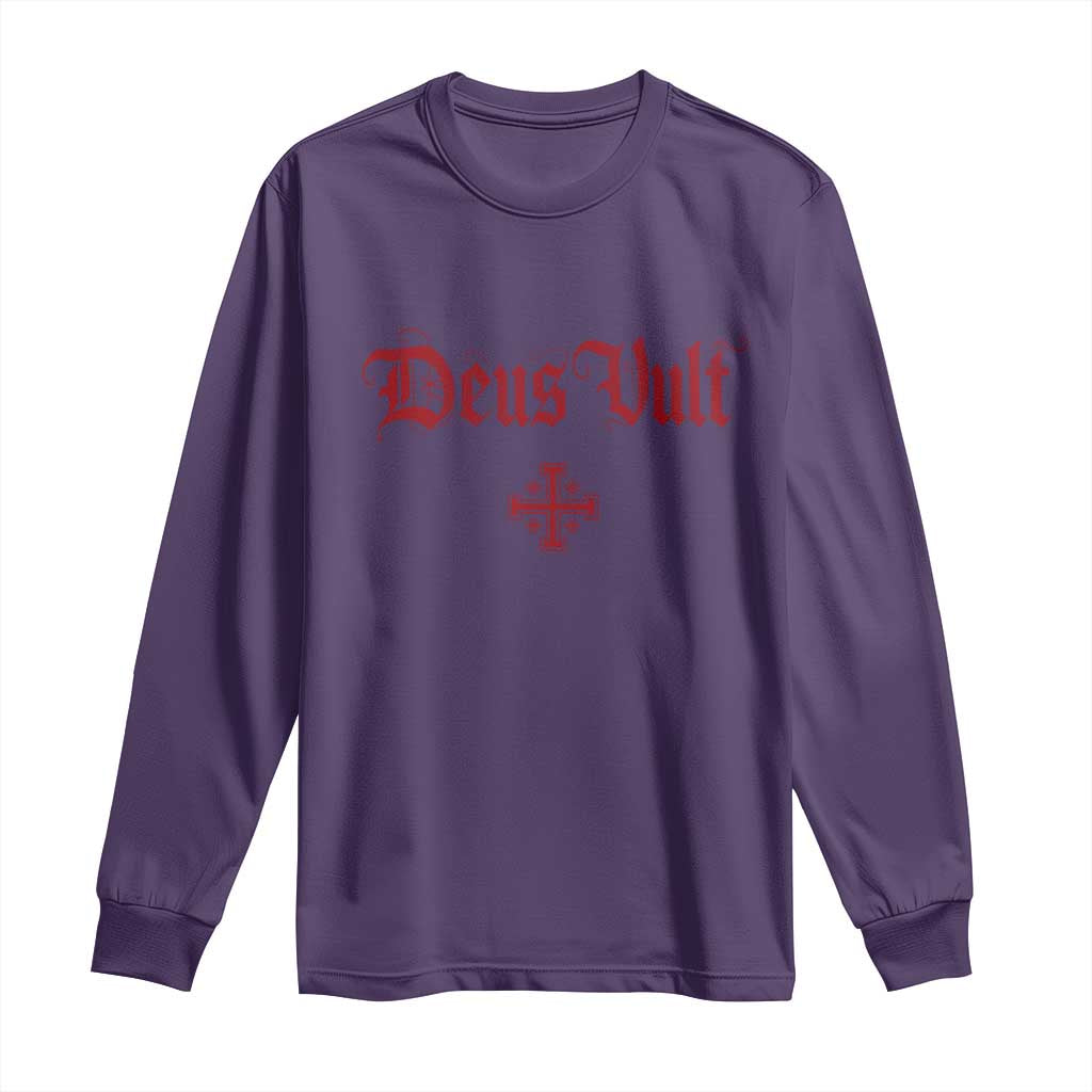 Catholic Knights Templar Cross Long Sleeve Shirt Crusader Deus Vult