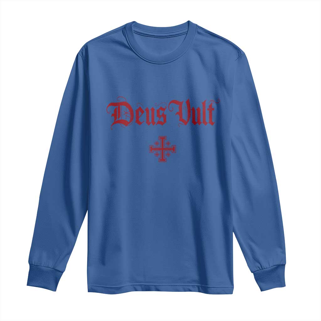 Catholic Knights Templar Cross Long Sleeve Shirt Crusader Deus Vult