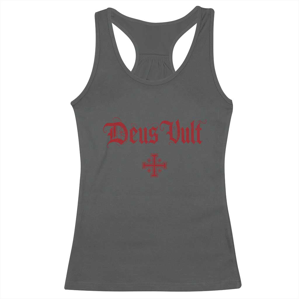 Catholic Knights Templar Cross Racerback Tank Top Crusader Deus Vult