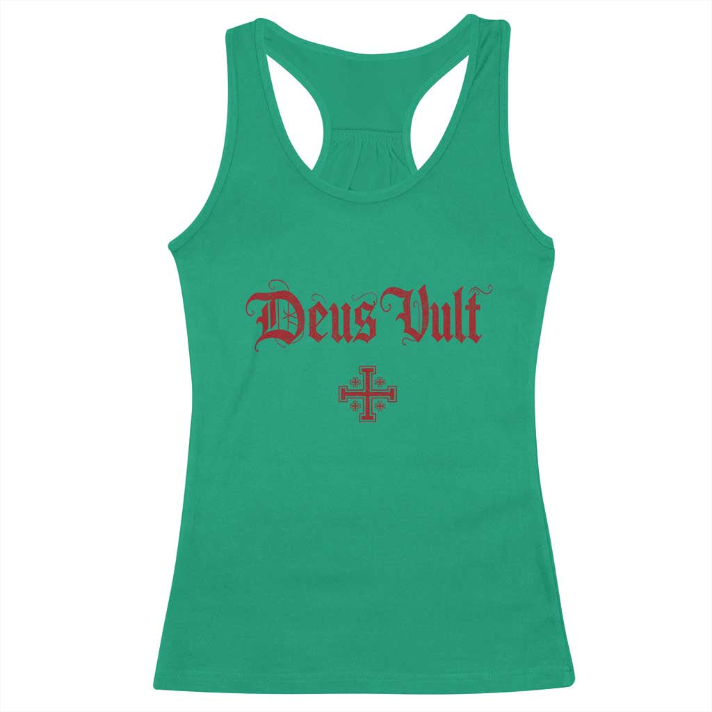 Catholic Knights Templar Cross Racerback Tank Top Crusader Deus Vult