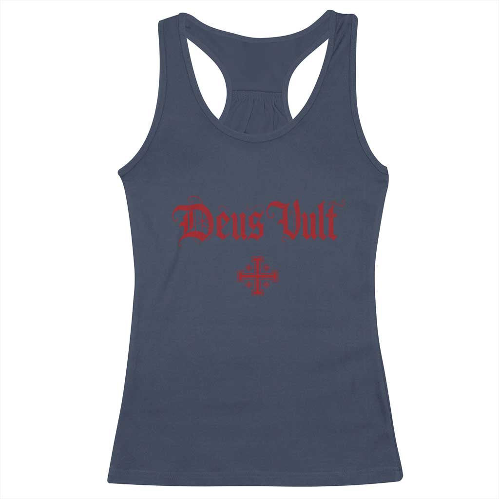 Catholic Knights Templar Cross Racerback Tank Top Crusader Deus Vult