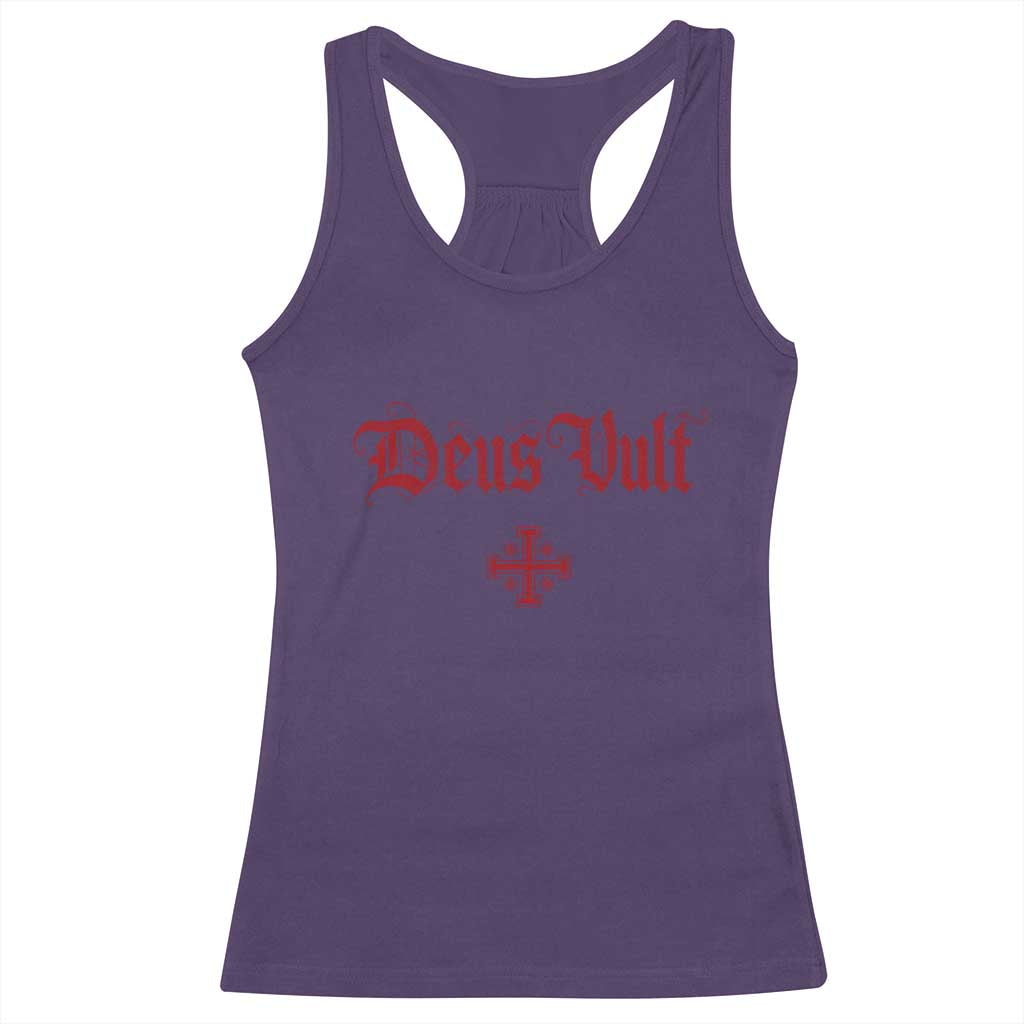 Catholic Knights Templar Cross Racerback Tank Top Crusader Deus Vult