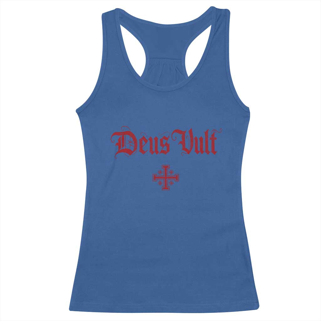 Catholic Knights Templar Cross Racerback Tank Top Crusader Deus Vult